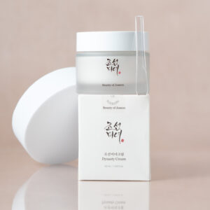 Beauty of Joseon Dynasty Cream jar standing on top of packaging box